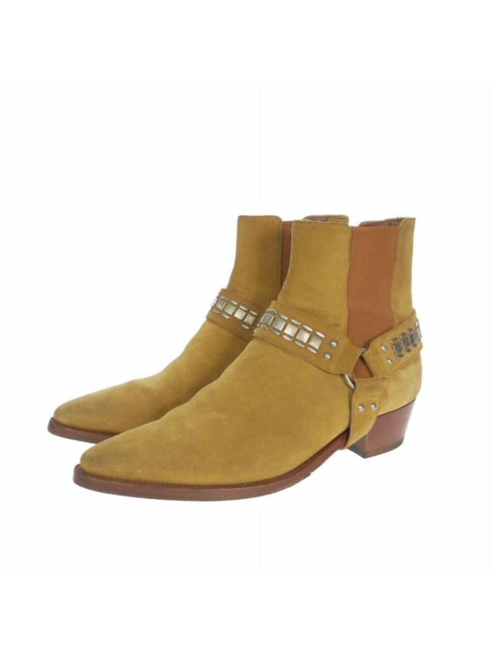 Celine Camargue Biker Chelsea Boots Chain Boots Shoes Beige